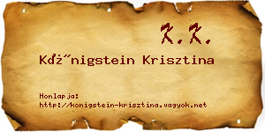 Königstein Krisztina névjegykártya